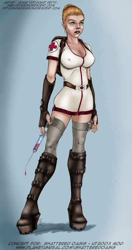 hot sexy nurse video game concept full color cg